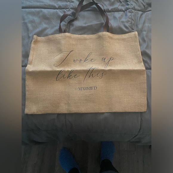 Burlap I Woke Up Like This Bag - Picture 1 of 3